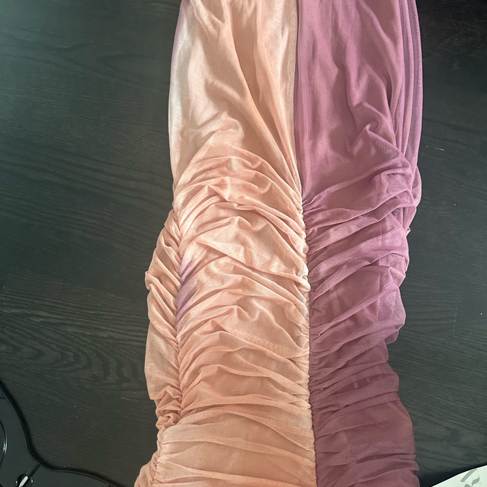Zara Strapless Pink and Peach Dress - Picture 3 of 4